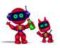 Kerching mascots Malcolm and Lucky